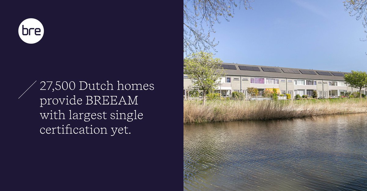 BRE_Group's tweet photo. 📄Dutch property investor @vesteda's 27,500-home portfolio becomes @BRE_BREEAM's largest single certification.

#Vesteda collaborated with BRE &amp; @DGBCnl to develop the @BREEAMnl In-Use Residential V6 scheme to assess their #sustainability.

https://t.co/sbUA5iLKSz #netzero https://t.co/E1e4jww3k3