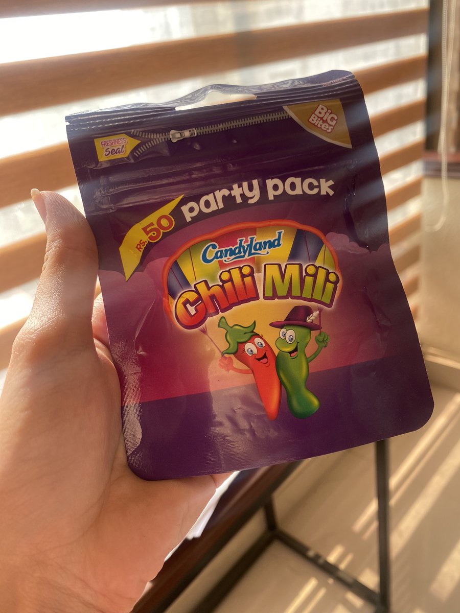 nidafg_'s tweet photo. Rumour has it that the size of the Rs 50 chili mili pack shrinks in direct proportion to the value of our currency 🙃 https://t.co/ABYTKnrDii