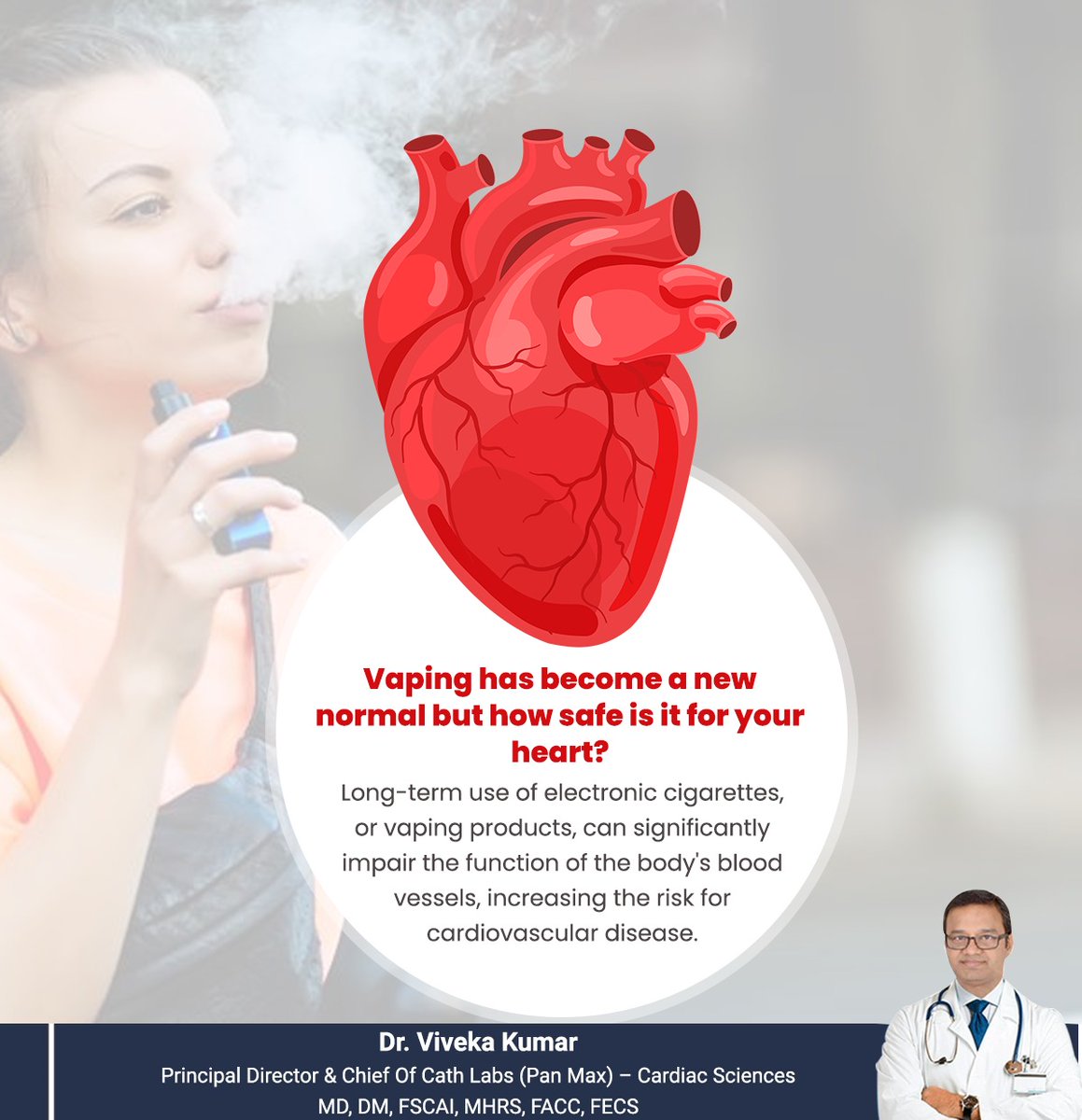 Dr_Vivekakumar's tweet photo. Vaping may be the new normal, but is it safe for your heart health? Learn more about the potential risks and how to protect yourself.
.
.
#VapingHealthRisks #HeartHealth #StaySafe #ProtectYourHealth #drviveka #cardiovasculardiseases #cardiologist #treatment #care... https://t.co/lqypz6WcgT