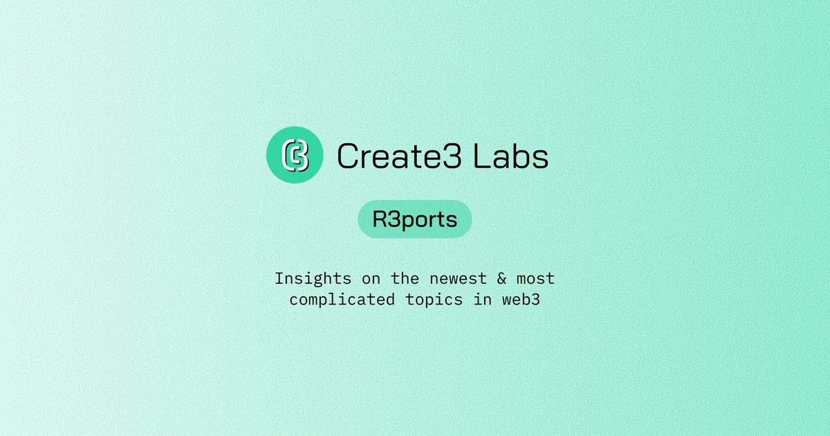Excited to release our first r3eport including some insights on what we are working on in our “Labs” 🧪: 'Bitcoin Ordinals & How To Stake Them'📰 👉🏻 Read the full r3port here: create3labs.com/r3ports/bitcoi… #Bitcoin #Ordinals