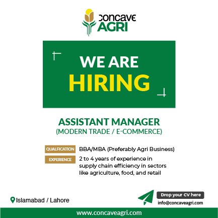 Join our team to elevate Pakistan's agriculture sector. We're seeking a dynamic professional with sales experience and a passion for agriculture. Apply now!

Email us your resume at info@concaveagri.com

#ConcaveAGRI #AssistantManager #AgriBusiness #Hiring #JobAlert
