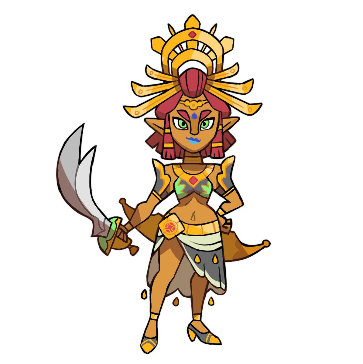 Finding a way into the Gerudo village was honestly the best part of botw, I love the fact that the gorons are allowed in despite presenting male because they’re actually genderless rocks

#zelda #nintendo #riju #gerudo #botw #totk #tearsofthekingdom #characterdesign #procreate