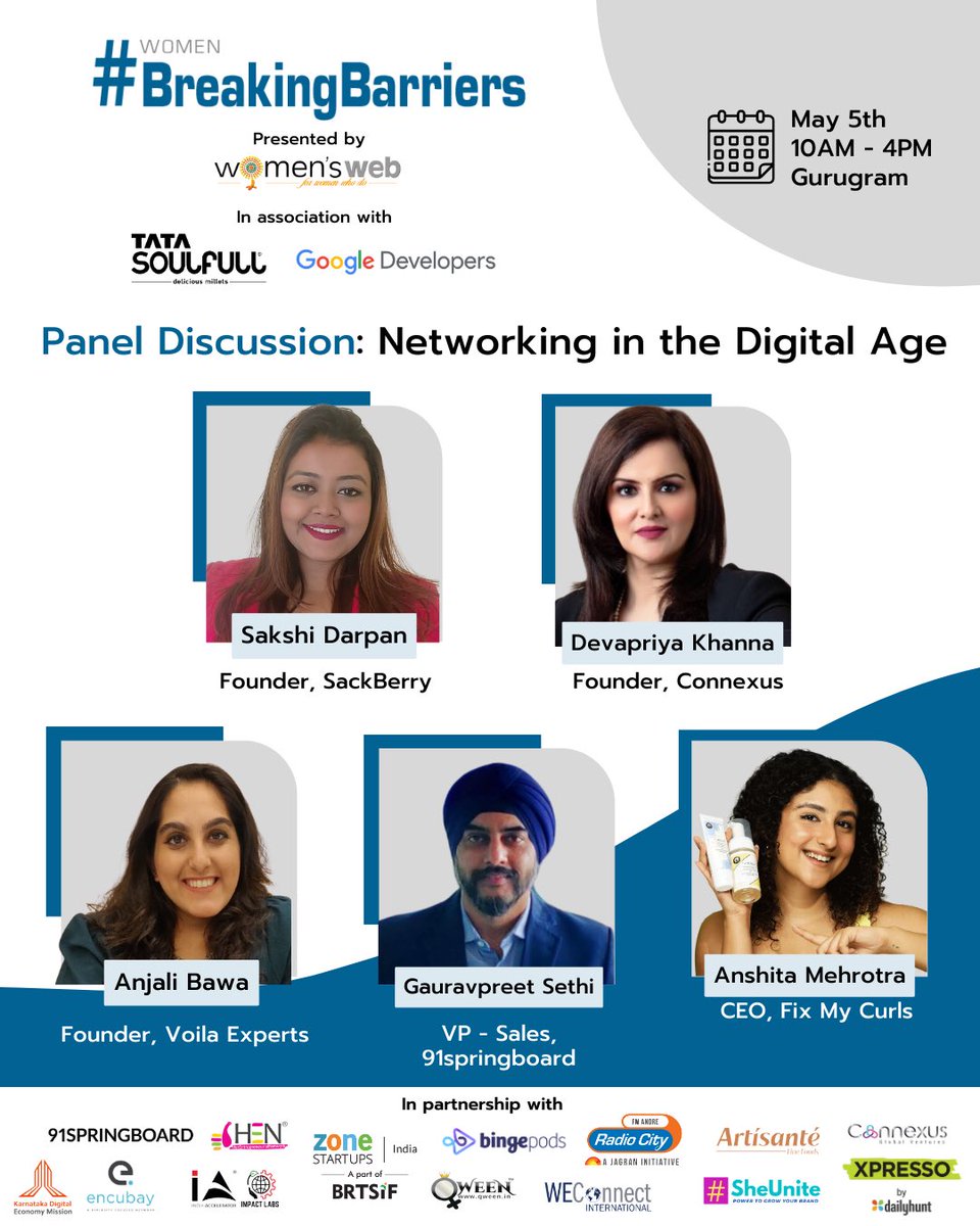 Looking forward to speaking at #BreakingBarriers 2023 – an annual summit organized by @womensweb for #WomeninBusiness.

 This year the theme for Women #BreakingBarriers is DigitALL - Coming Together to Innovate! 
 
Register: bit.ly/BB2023SocialMe…