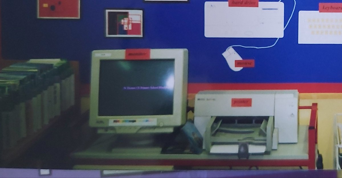 RetirementTales's tweet photo. Margaret is exasperated. 

It took half the lesson just to find the keys to the ipad trolley and the other half for everybody to log on.

Margaret remembers when ICT was one computer, two children at a time, a weekly tick list and the choice of Paint or Granny's Garden. https://t.co/ND2UngCJYu