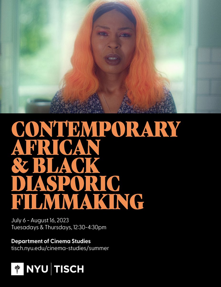 Cool Summer Course Alert ‼️ @ifeanyiawachie will be teaching “Contemporary African and Black Diasporic Filmmaking” at @NYUTisch between July 6 and August 15, 2023. Classes will be held on Tuesdays and Thursdays between 12:30-4:30pm.
See more info tisch.nyu.edu/cinema-studies…
