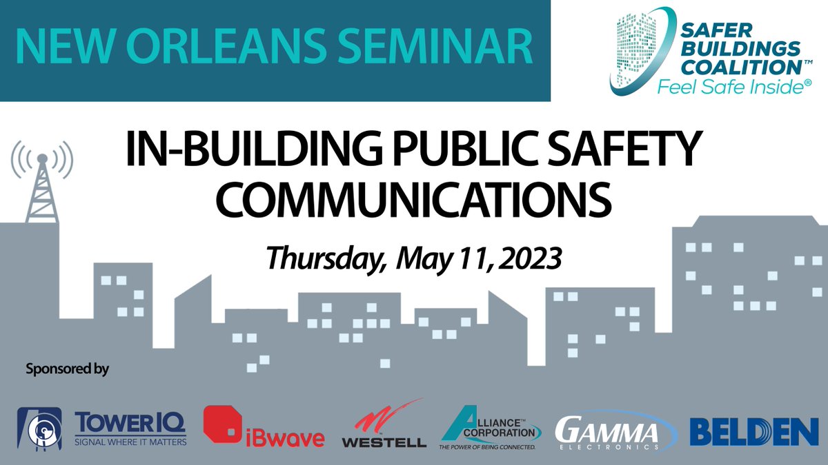 BeldenInc's tweet photo. Join us and the @SaferBuildings Coalition on May 11th in New Orleans for the In-building Public Safety Communications Seminar. Click the link to learn more and register.
https://t.co/HIJUOq7XM6 #inbuilding #publicsafety #smartbuildings #communications https://t.co/TCa8Czc6fZ