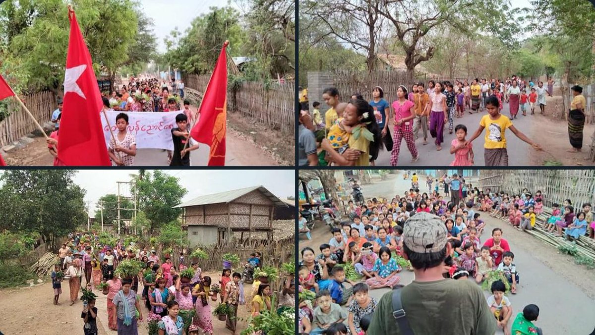 Residents, teachers and parents from Letpadaung Taung village, Salingyi, rallied today in voicing out their oppositions to Illegitimate Military ruling.  #LegalizationOfNUG #2023May3Coup #WhatsHappeningInMyanmar
