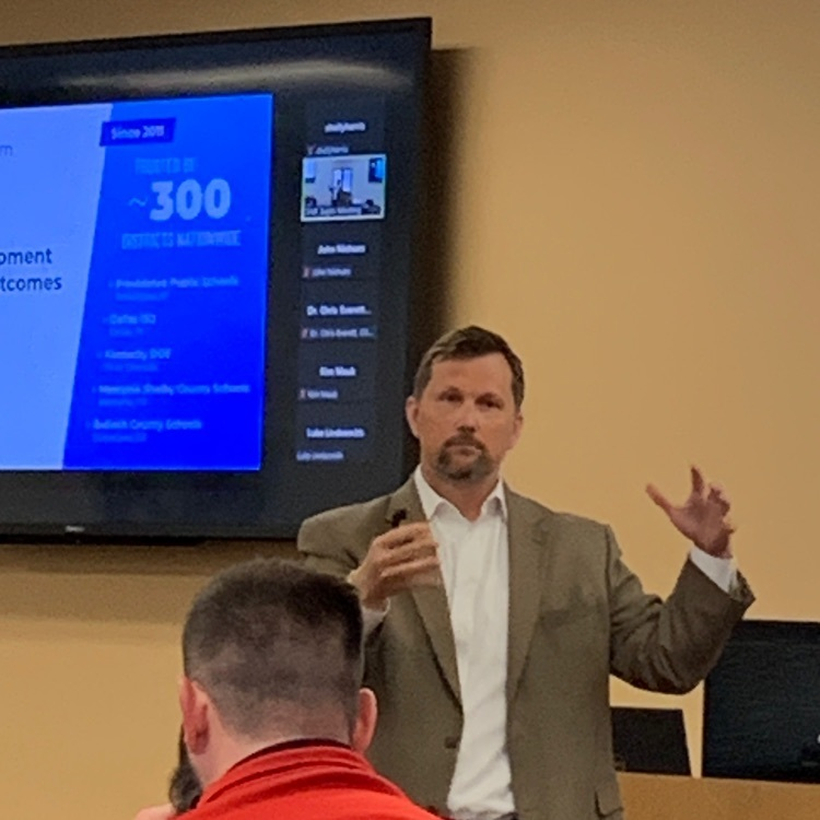 swplains's tweet photo. Thanks to Chris Everett @CEverrettEdD from #Engage2Learn &amp; #eSuite for sharing information on our instructional coaching partnership at Supts Council this morning! https://t.co/2AiRm3Ryya