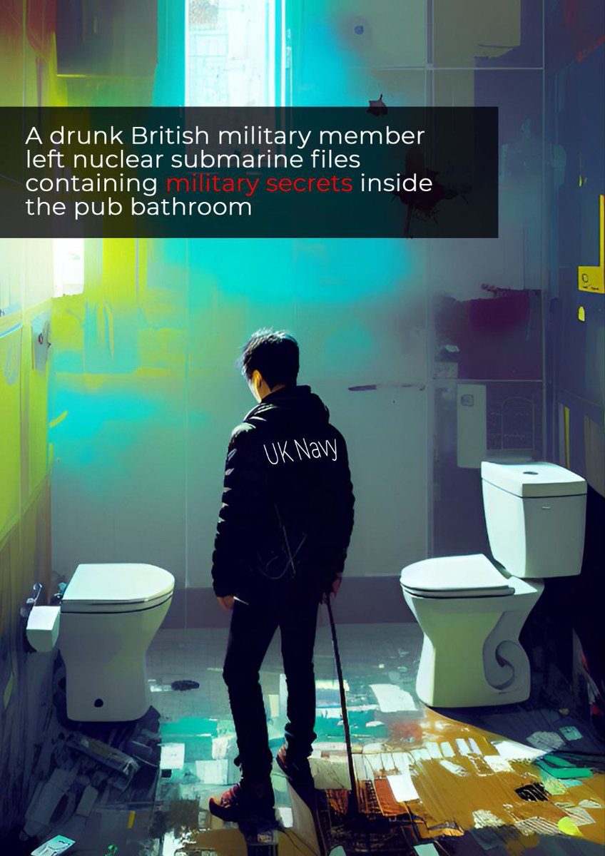 _JamesJack_'s tweet photo. Declassified files of the £1.3 billion submarine HMS Anson have been found in the toilet of the Wetherspoon pub in the English port of Bow-in-Forness.

#ToryCostOfGreedCrisis 
#ToryLies https://t.co/CSTha1skrR