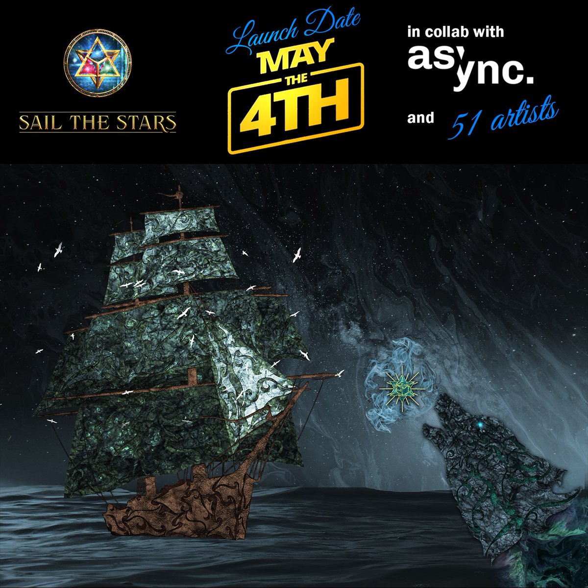Get Set Ready to take a deep dive into the mystical wonders of Nature...Your Dreamships presale is live! and on May the 4TH  the public launch sets sail ⛵

 Happy and Thrilled to the part of this Amazing Journey 😀

<a href="/Sail_the_Stars/">Sail the Stars Community</a> on <a href="/AsyncArt/">Async Art</a>