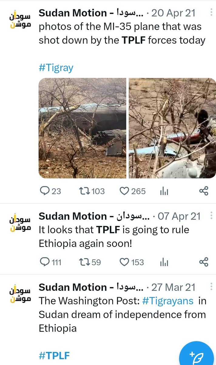 SheabiaForever's tweet photo. This misinformation comes from propagandist #TPLF apologist media. Look at those 👇 disinformation tweets by @SudanMotion. Those people are restless to scapegoate #Eritrea on every crisis. 😕 https://t.co/5y1Ty5JHB0