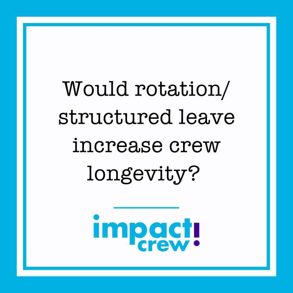 According to the results of our survey, here's what each department head thinks on whether rotation/structure leave increases crew longevity: 

Chief Steward/ess  100%
Chief Engineer  95%
Captain  89%
Chief Officer  88%
Chef  88%

This comes from research complied by "Raisin…