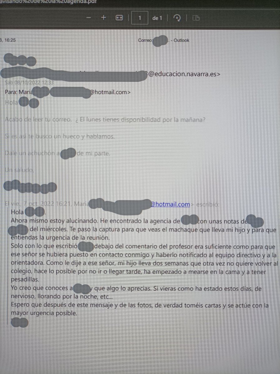 Mi hijo de 11 años está siendo sometido a un acoso por parte de unos compañeros y del tutor. Por favor, necesito difusión.
#stopbullying #AcosoEscolar #aepae <a href="/AEPAE_es/">AEPAE: Acoso Escolar</a>