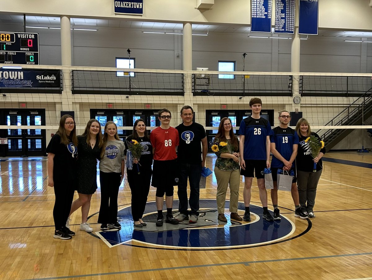 Last night we celebrated out Seniors, Evan, Aiden, and Anthony as they all played in their last home game!  Congratulations and best of luck in the future! <a href="/QCHSAthletics/">QCHSAthletics</a> @BillHarner <a href="/QCSDnews/">QCSD News</a> <a href="/QCHSPantherPack/">QCHS PantherPac</a> <a href="/coachwendy88/">CoachWendy</a>