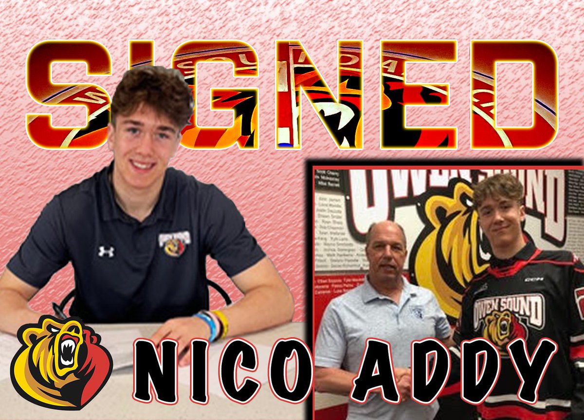 Nico Addy is your newest Owen Sound Attack!  Welcome to the Bears Den Nico!

Drafted ✅
Signed ✅

Full Story:  attackhockey.com

#ReadytoRoar