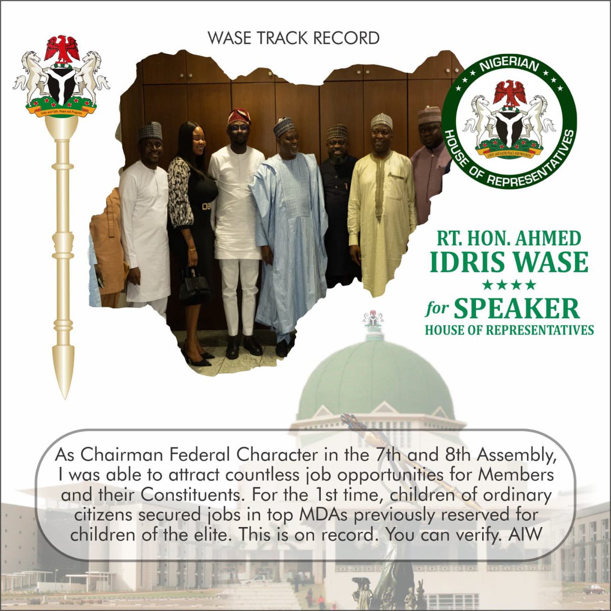 Let the records speak for itself.

#WaseForAll #WaseisCapable #Wase4Speaker #AIW #10thAssembly
