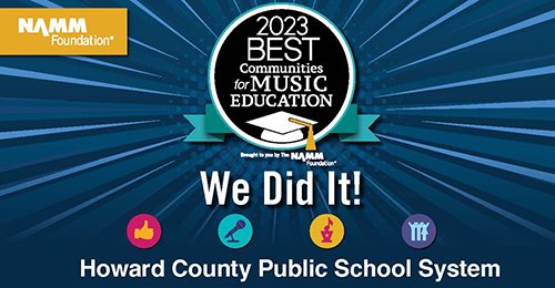 HCPSS's tweet image. No surprise here! HCPSS has once again been named a Best Community for Music Education by @NAMMFoundation. In case you&apos;re counting, this is the eighth consecutive year HCPSS has received this recognition! #CelebrateHCPSS news.hcpss.org/news-posts/202…