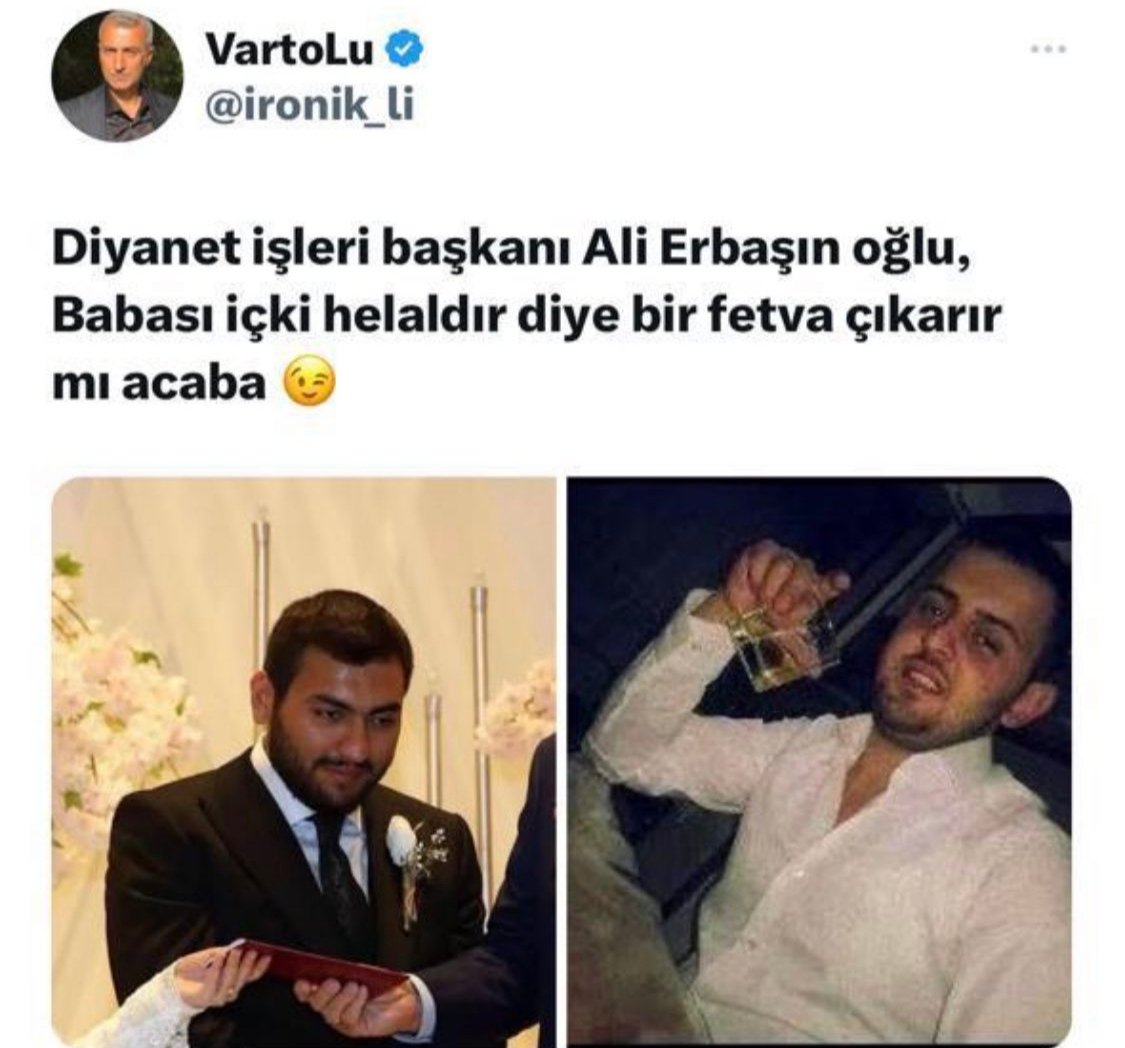celaleddin_gul's tweet photo. Alçak demek az gelir, çukur bunlar çukur!
Sayın Ali Erbaş'ın oğlu bulunmadığını bildiğiniz halde, oğluymuş gibi gösterilen bir ayyaşa ait fotoğrafı paylaşmanız tam bir seviyesizliktir.
Bayat numaralarla Diyanet'in Başkanını ve hiçbir personelini asla yıpratamayacaksınız.
#Diyanet https://t.co/yrYG4T1Hrs