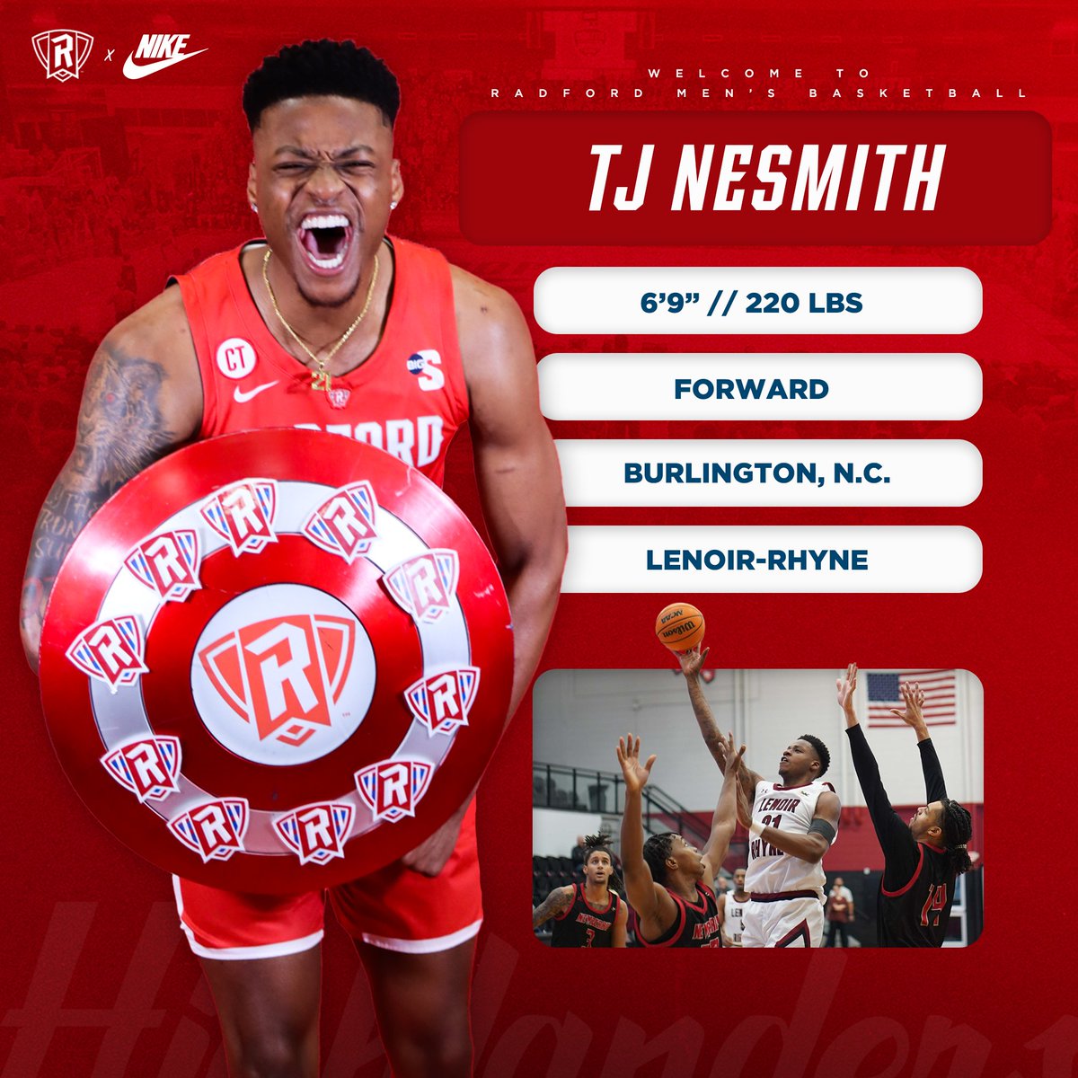 Radford Men's Basketball (@radfordhoops) on Twitter photo Get your popcorn ready, Highlander Nation🍿
<a href="/NesmithTj/">TJ NeSmith</a> is coming to the New River Valley!
📰 | bit.ly/3ntZI9y
#RiseAndDefend🛡 x #BigSouthMBB Get your popcorn ready, Highlander Nation🍿
<a href="/NesmithTj/">TJ NeSmith</a> is coming to the New River Valley!
📰 | bit.ly/3ntZI9y
#RiseAndDefend🛡 x #BigSouthMBB