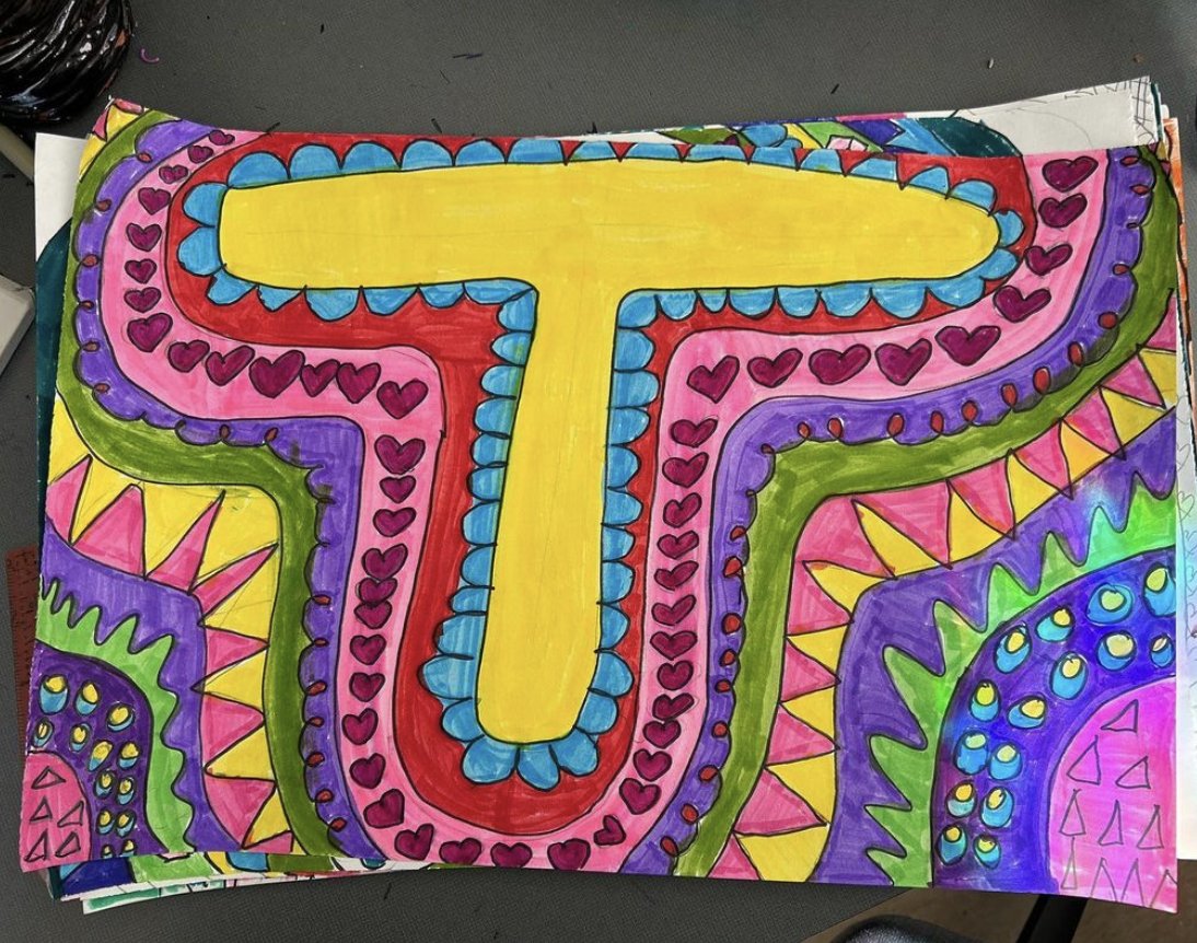 3rd Grade killing it with their Concentric Bubble Letters!