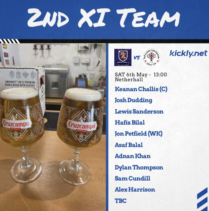 Last weekends results -

1XI ❌rained off against Cott 1XI😴
2XI ✅bowled Cott 2XI out for 101 and knocked it off for 6.
3XI ✅bowled Welton 3XI out for 110 and knocked it off for 2. (Hafiz Ahmad - 51*)

Saturday 6th May…..