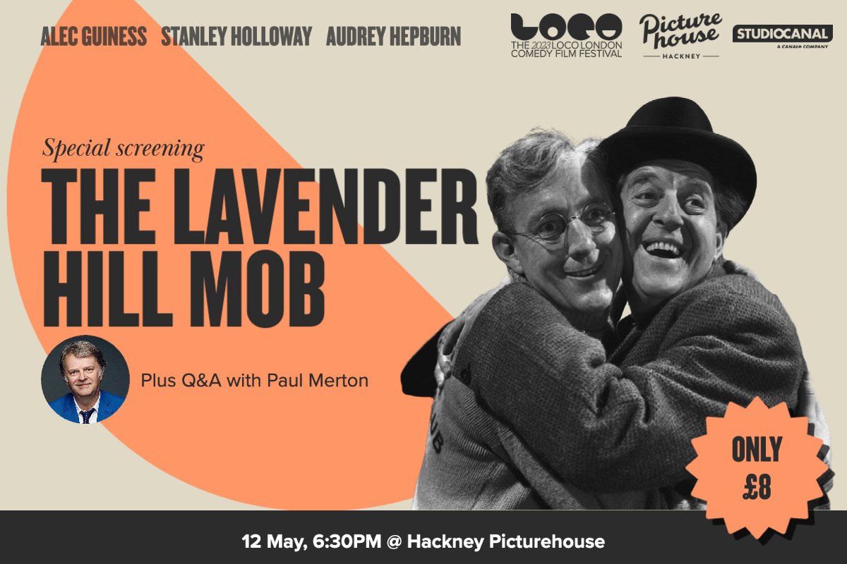 StudiocanalUK's tweet photo. Get ready for a gold heist like no other!

Join @locofilmfest on May 12 at @HackneyPH for a special screening of The Lavender Hill Mob. Comedy legend, Paul Merton will also be joining in for a Q&amp;A.

🎟  £8 tickets: https://t.co/uxUKGzT0GJ
📆 Friday 12 May, 6:30PM https://t.co/keTppCquEw