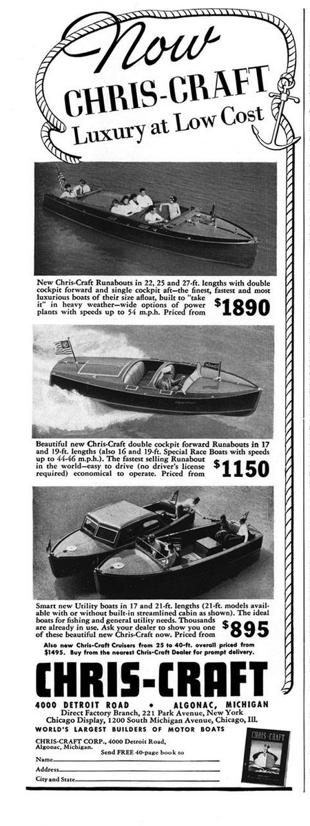 Nisseboxx's tweet image. Luxury at Low Cost

#Esquire -July 1937
#ChrisCraft #ad #reklam