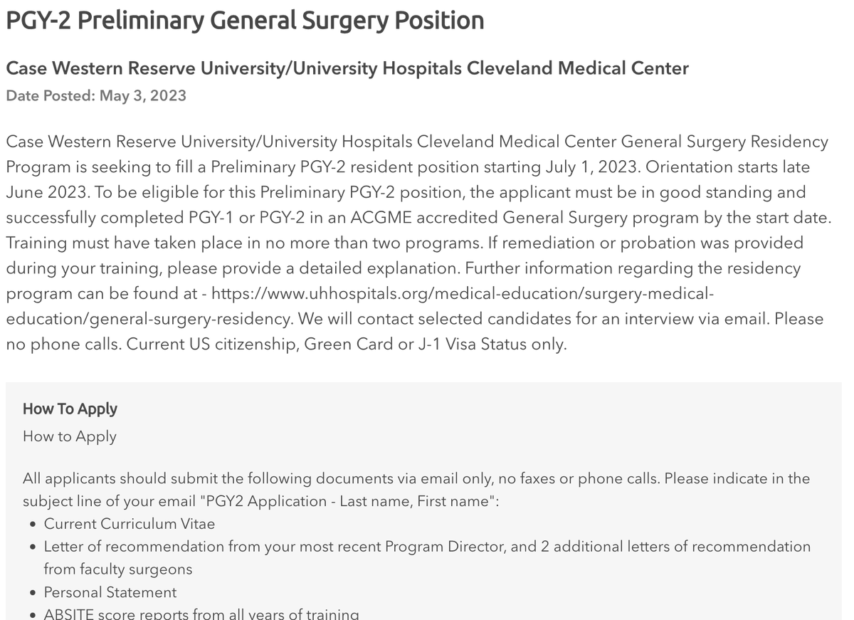Inside_TheMatch's tweet photo. PGY-2 Preliminary #GenSurge Residency. Opening
Case Western Reserve University/University Hospitals Cleveland Medical Center
Posted: May 3, 2023
#InsideTheMatch. . https://t.co/ewf4wgDfoF