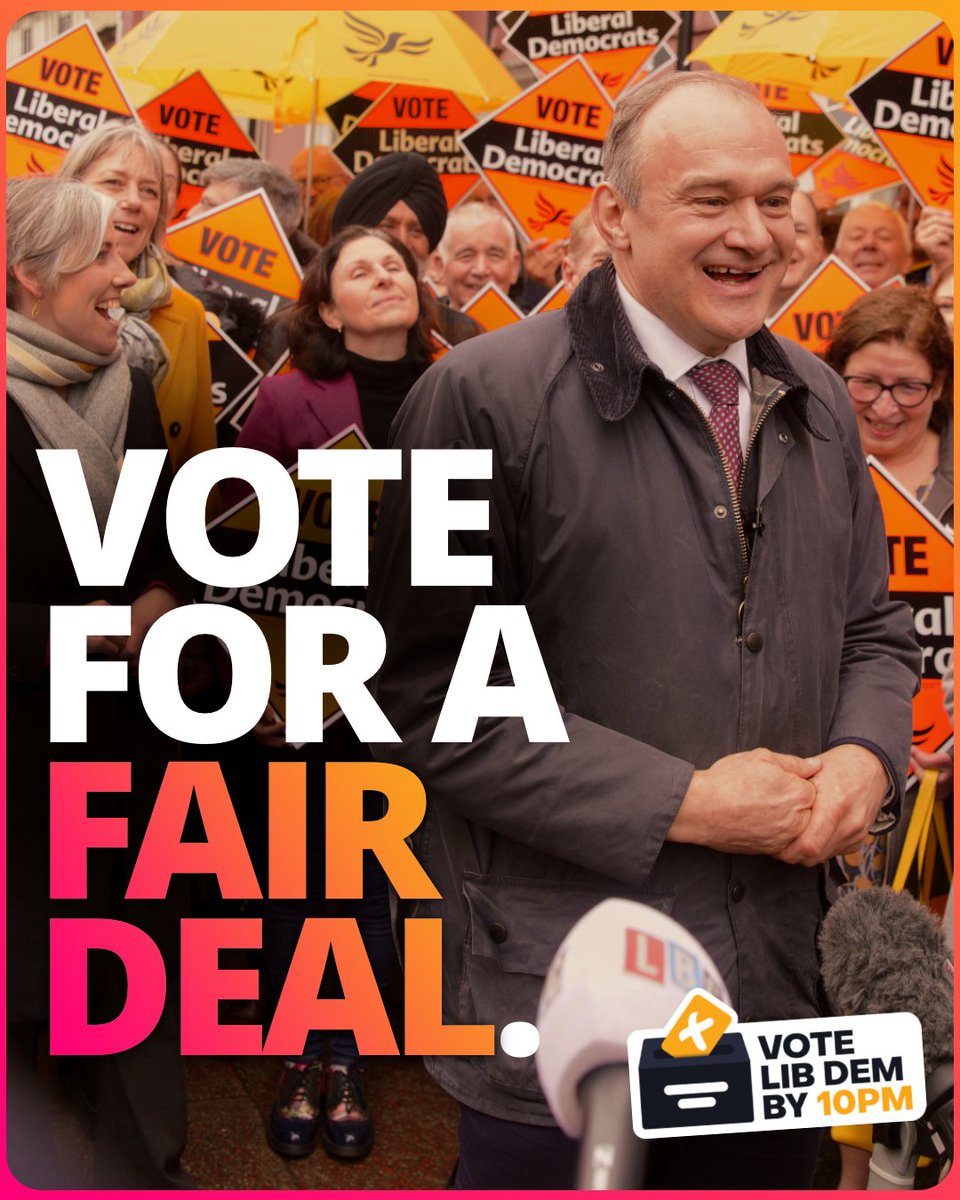 Use your vote today before 10pm to elect a local Liberal Democrat who will listen to you and fight for a Fair Deal for you and your community.