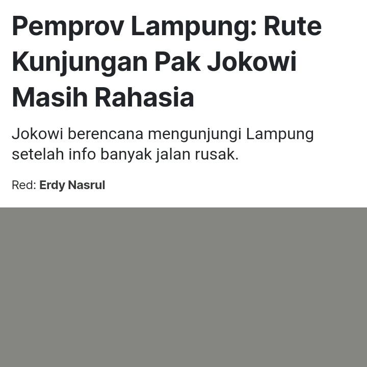 CERITA DI BALIK LAYAR
Gub Lampung vs Pres. JKW

Setneg : Izin pak Gub, Presiden mo ke Lampung
Gub : siap pak
--------
Gub : cari info akan lewat mana blio nanti kita benerin jalannya!
ADC : dapat kabar pak JKW mo lewat jalan XX dan YY
Gub : Ok Segera tambal

---
Ajudan JKW : Rute