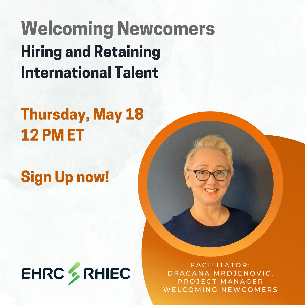 electricityHR's tweet photo. Explore EHRC's strategies at our free webinar for retaining #newcomer talent by building relationships with #immigrant serving community organizations and learn more about the typical programs these organizations offer free for #employers. Sign up now: https://t.co/1Osk9OsN7c https://t.co/ngJkBa09FX