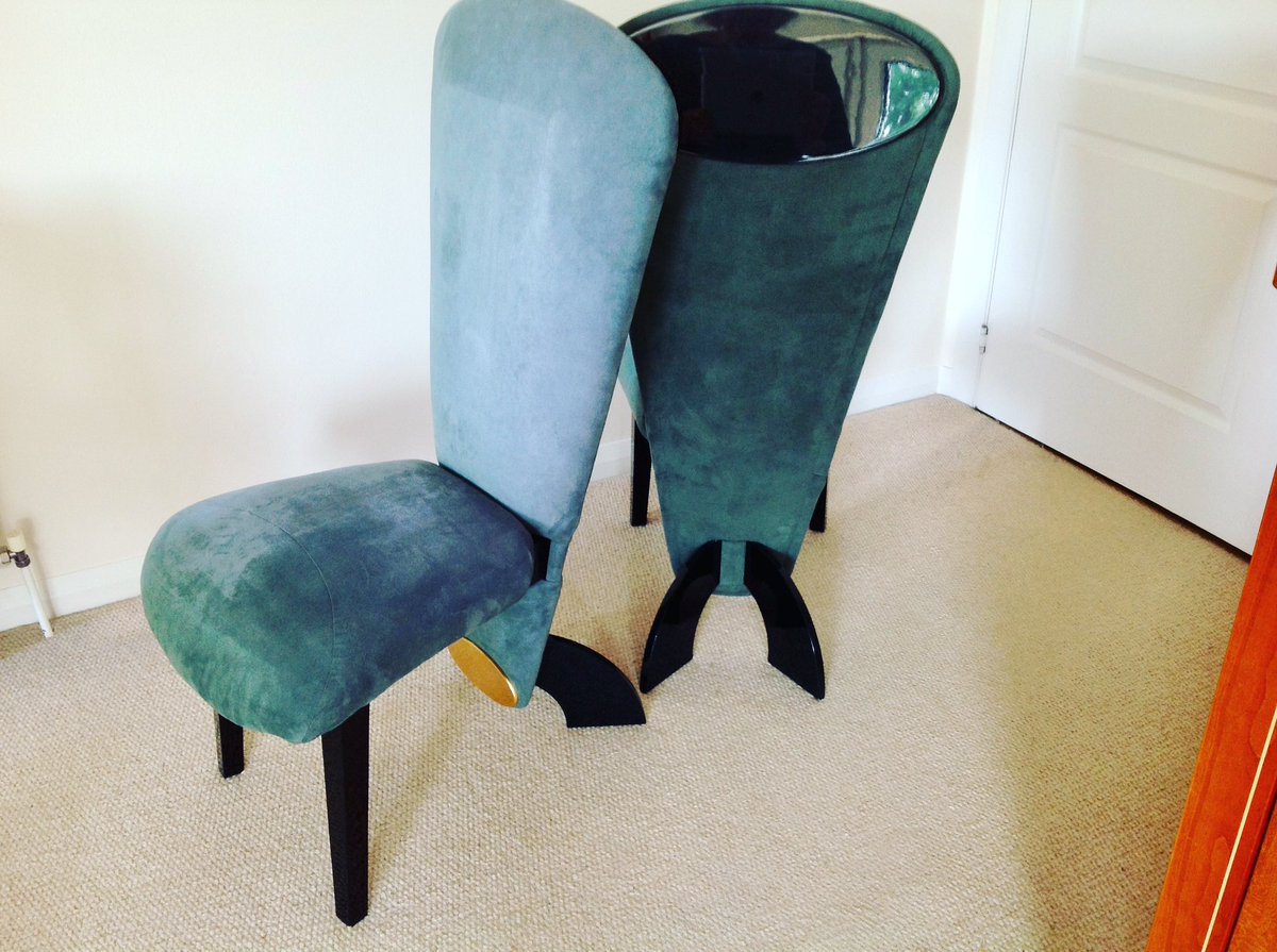 ***SOLD*** Pair of Unique Rare Fred Baier Elsom Designer High Back Handmade Luxury Dining Hall Chairs 1990’s #designer #fredbaier #interiordesigner #etsyshops @gadcouk