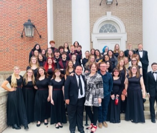 MHS Choir gathered today with Webberville High School Choir for a “family” photo after earning an Excellent (highest score) rating for our State Choral Festival assessment. Webberville High School choir is directed by Milan High School alumnus Alex Ellul, class of 2010.