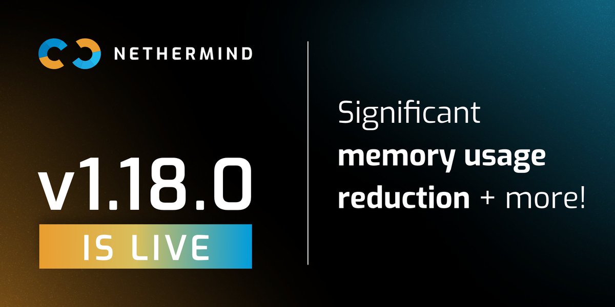 Nethermind client v1.18.0 is ready for download 🔥 What’s new?👇 🧵 github.com/NethermindEth/…