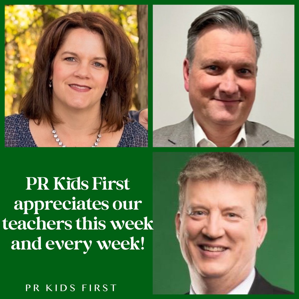 PRKIDSFIRST's tweet image. Happy Teachers Appreciation Week to all PR Teachers!💚
PR Kids First is looking forward to working with teachers to make PR even stronger.