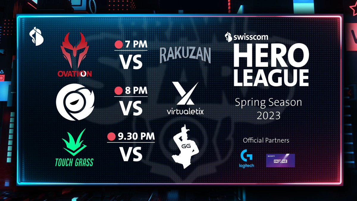 🏆 We’re NOW LIVE with #BrawlStars in the #SwisscomHeroLeague!  

Make sure to follow twitch.tv/swisscomgaming… on Twitch!

<a href="/ScytheofSeraph/">SOS Esports</a>
<a href="/virtualetix/">virtualetix</a>
<a href="/ToxiqEsports/">Toxiq Esports</a>
<a href="/OvationEsports/">Ovation eSports</a>
<a href="/mYinsanityCH/">mYinsanity</a>
<a href="/OvationMobile/">Evan Esnard</a>