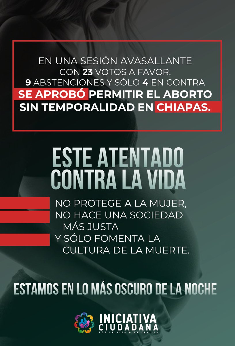 in_ciudadana's tweet photo. En Chiapas, no fue posible detener la iniciativa de aborto. Hay que destacar la intervención de la Diputada de Morena @_FabiolaRicci, que valientemente se pronunció en contra de la iniciativa y a favor de la vida, https://t.co/oVesL82NyY