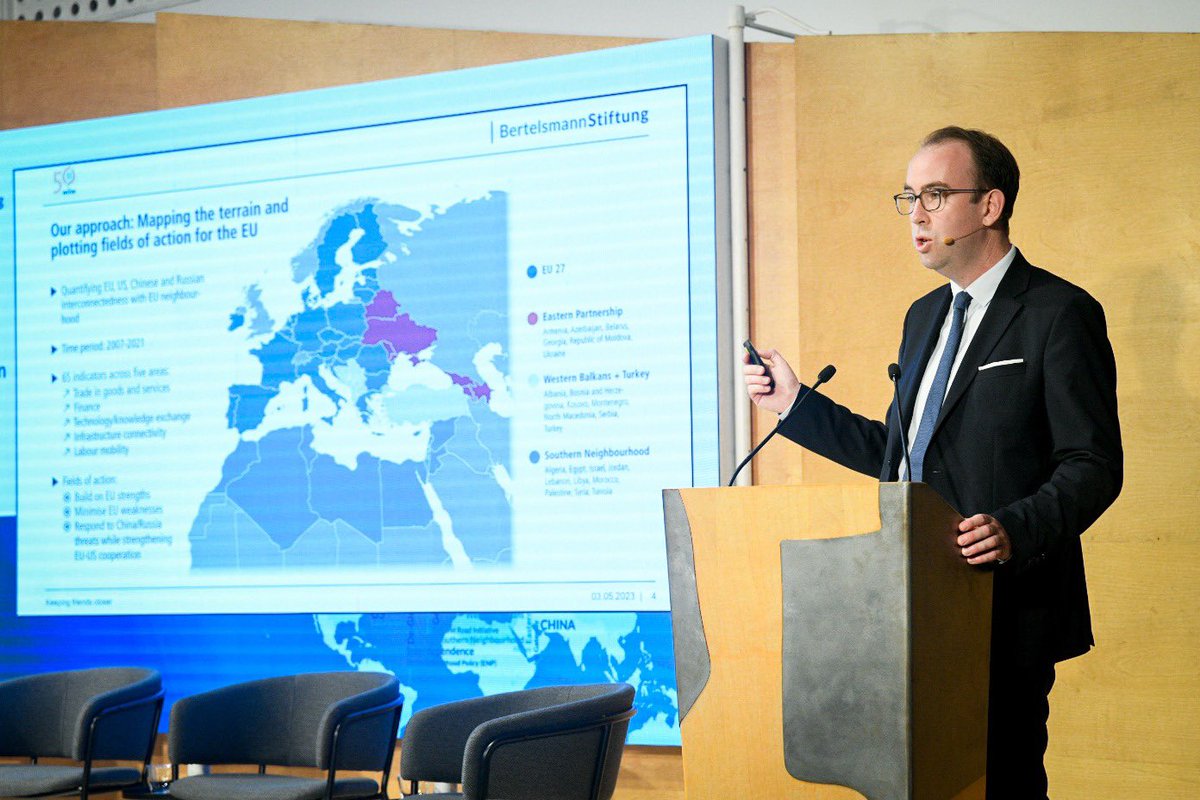 e_bertelsmann's tweet photo. Presentación del estudio “Keeping Friends closer: why the EU should address new geoeconomic realities and get its neighours back in the fold”, durante el evento “La UE y su política de vecindad Sur y Este” organizado por @BertelsmannSt la @FBertelsmann y @rielcano. #EUneighbours https://t.co/TeP6iSPzCx