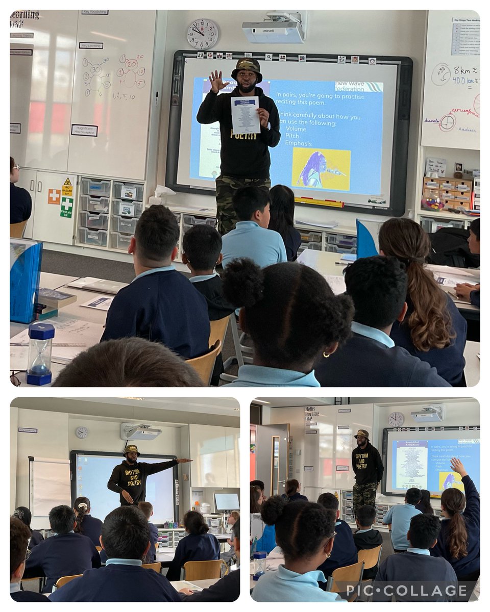 Miss_AdamsNW's tweet photo. Today, @TFPrimaryN1 was visited by the captivating @KarlNova! We were treated to a fantastic assembly where we heard about Karl’s life and his inspiration for writing. Then, Karl joined classes to offer top tips for our own poems! Stay tuned to see some of our  fantastic poetry! https://t.co/ima285Mp8O