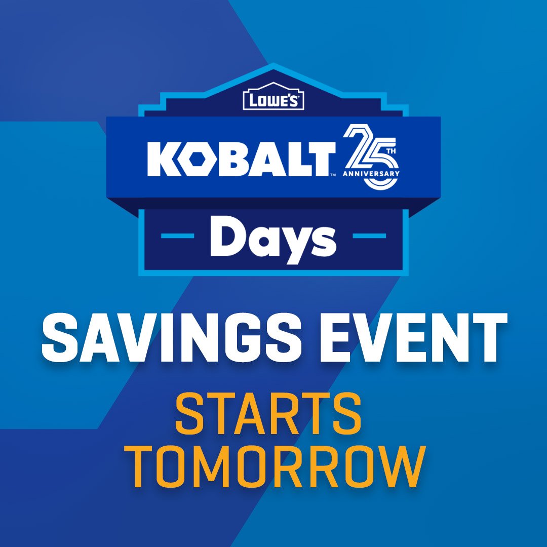 Kobalt Days starts tomorrow!! Save on select Kobalt products from 5/4 to 5/17. 

Find your next Kobalt tool: low.es/3UBNrM4