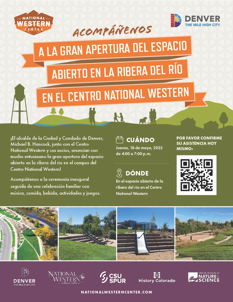 National Western Center (@discoverthewest) on Twitter photo FREE food, drinks, music, activities and games! Join us for a community celebration as we officially open the Riverfront Open Space at the new #NationalWesternCenter Campus. May 18 4-7pm at Riverfront at the NWC.  bit.ly/3LUbnYI
<a href="/CSUSpur/">CSU Spur</a> <a href="/NationalWestern/">National Western</a> <a href="/CityofDenver/">City and County of Denver</a> FREE food, drinks, music, activities and games! Join us for a community celebration as we officially open the Riverfront Open Space at the new #NationalWesternCenter Campus. May 18 4-7pm at Riverfront at the NWC.  bit.ly/3LUbnYI
<a href="/CSUSpur/">CSU Spur</a> <a href="/NationalWestern/">National Western</a> <a href="/CityofDenver/">City and County of Denver</a>