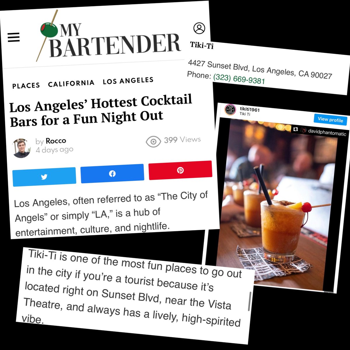 Thank you to my bartender.com for including us in their article “Los Angeles’ Hottest Cocktail Bars for a Fun Night Out”. 🙏 #tiki #tikiti #club4427 #LosAngeles #cocktail #bar #bars #funnightout #tikibar #tikilife #tikiculture #tikistyle #tikidrinks