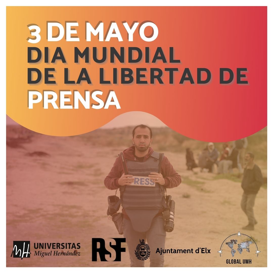 GlobalUMH's tweet photo. 3️⃣ de mayo, Dia Mundial de la Libertad de Prensa.  La

@UniversidadMH, junto con @RSF_ES y el @ajuntamentelx, presentan a las dos periodistas seleccionadas para el programa  'Elche, Espacio Seguro para la Libertad de Prensa':  

⛓️Lee la noticia completa 👉https://t.co/mBfpLMrWoP https://t.co/shj37KDg9q