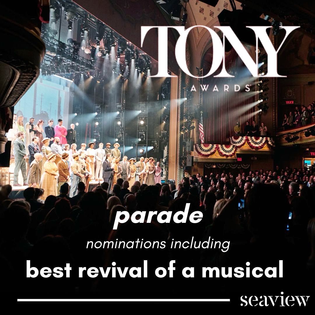 ThisIsSeaview's tweet photo. @paradebway coming in hot with 6 tony nominations. we couldn't be more proud of this company of artists, we'll see you june 11th ✨

@TheTonyAwards https://t.co/YaSlZJ34Tu