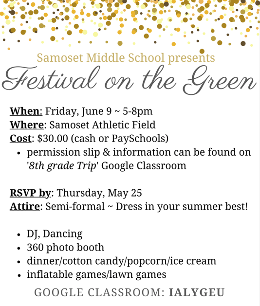 SamosetMiddle's tweet photo. Attention 8th grade families. https://t.co/Qqf0GCkR1L