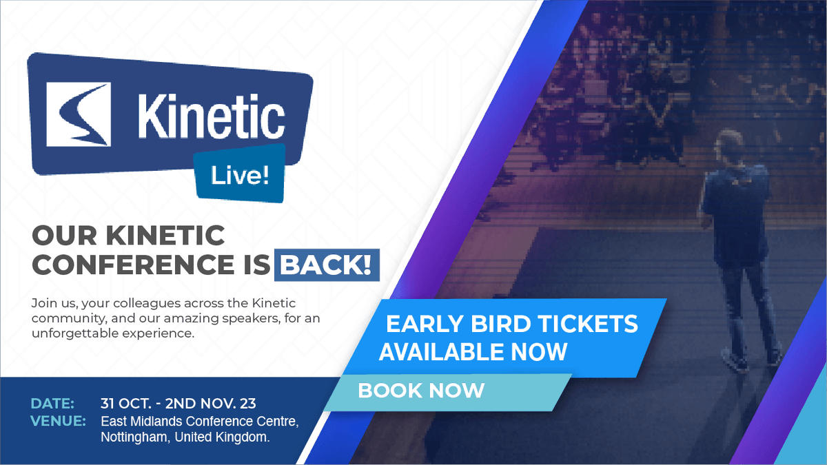KxSolutions's tweet photo. Great news! 🥳 Our most anticipated Kinetic conference is back! And it is sure to be better than ever! 

Don't miss the chance to join us for Kinetic Live! from 31st Oct. to 2nd Nov. at @nottsvenues 

Find out more: https://t.co/jJWSveF8Nf #KineticLive23 #pbsa #loveHE #eventprofs https://t.co/LuGFrvIOiM
