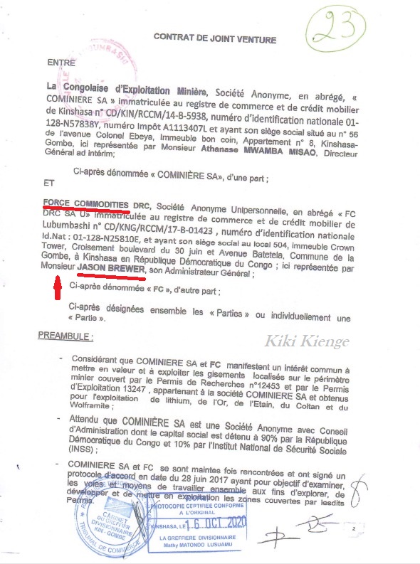 KiengeKki's tweet photo. #ManonoLithium🇨🇩
Mystère JASON #BREWER, #ZIJIN, COMFORCE.
-2017/2020 Mr Jason possède 70% de COMFORCE, COMINIERE a 30%. (P12453/13247)
-2021 #ZIJIN achète 70% à la COMINIERE les mêmes permis et crée Katamba Mining !🤔
Jason a-t-il vendu ses 70% à la COMINIERE ou à #ZIJIN ? https://t.co/fkc6sURSQE