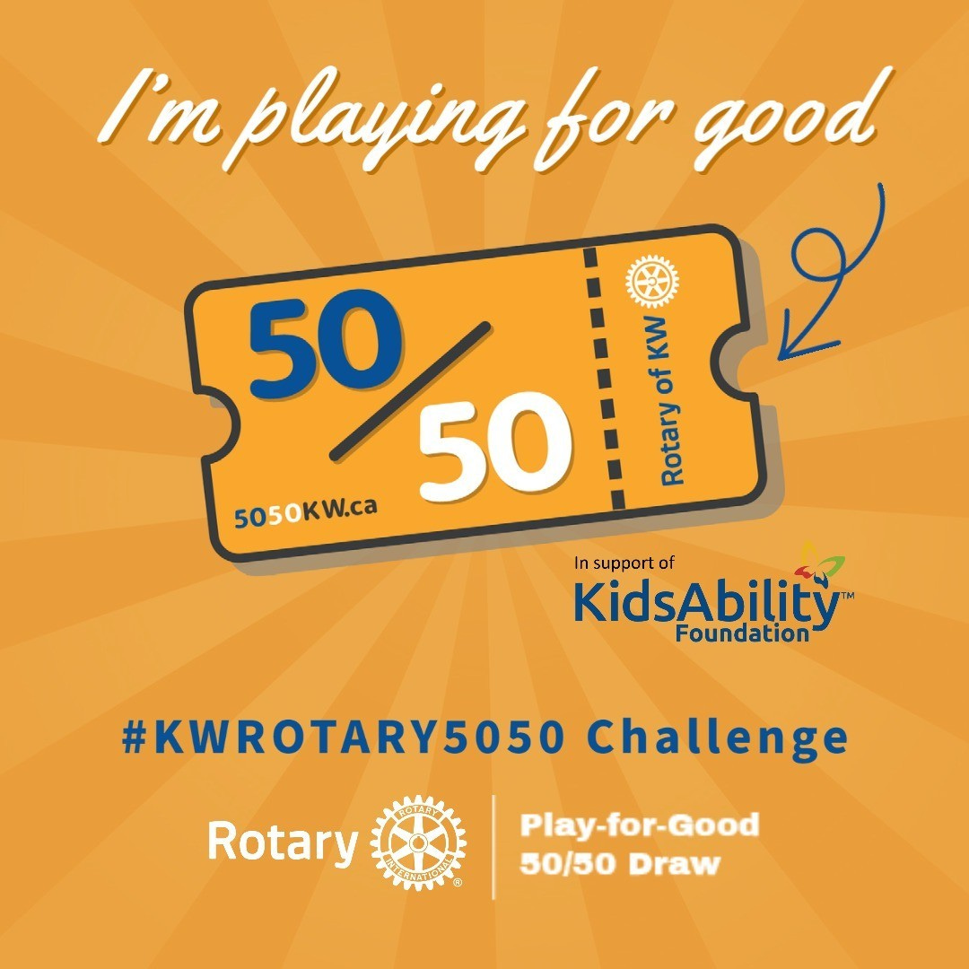 Do you want to help <a href="/KidsAbility/">KidsAbility</a> but Smile Cookies are not part of your current diet?  Why not grab a ticket for the KW Rotary Clubs' Play For Good Lottery 50/50??  Next early bird draw is just two weeks away! 
Get a calorie free ticket at 5050kw.ca
#kwrotary5050