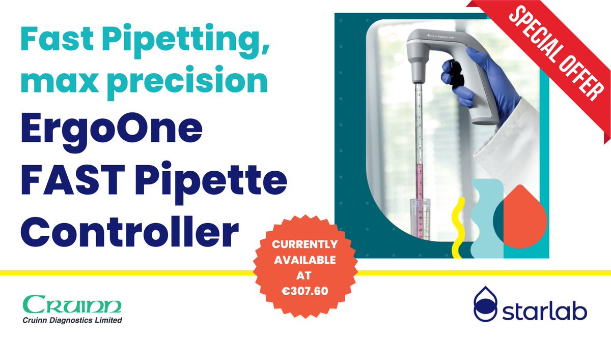Cruinn has a very ‘Special Offer’ running from now until 30th June, 2023 - The StarLab ErgoOne FAST Pipette controller, one of the lightest pipette controllers on the market is currently available at €307.60! 

For details, contact us at info@cruinn.ie

<a href="/StarlabUKLtd/">Starlab</a>