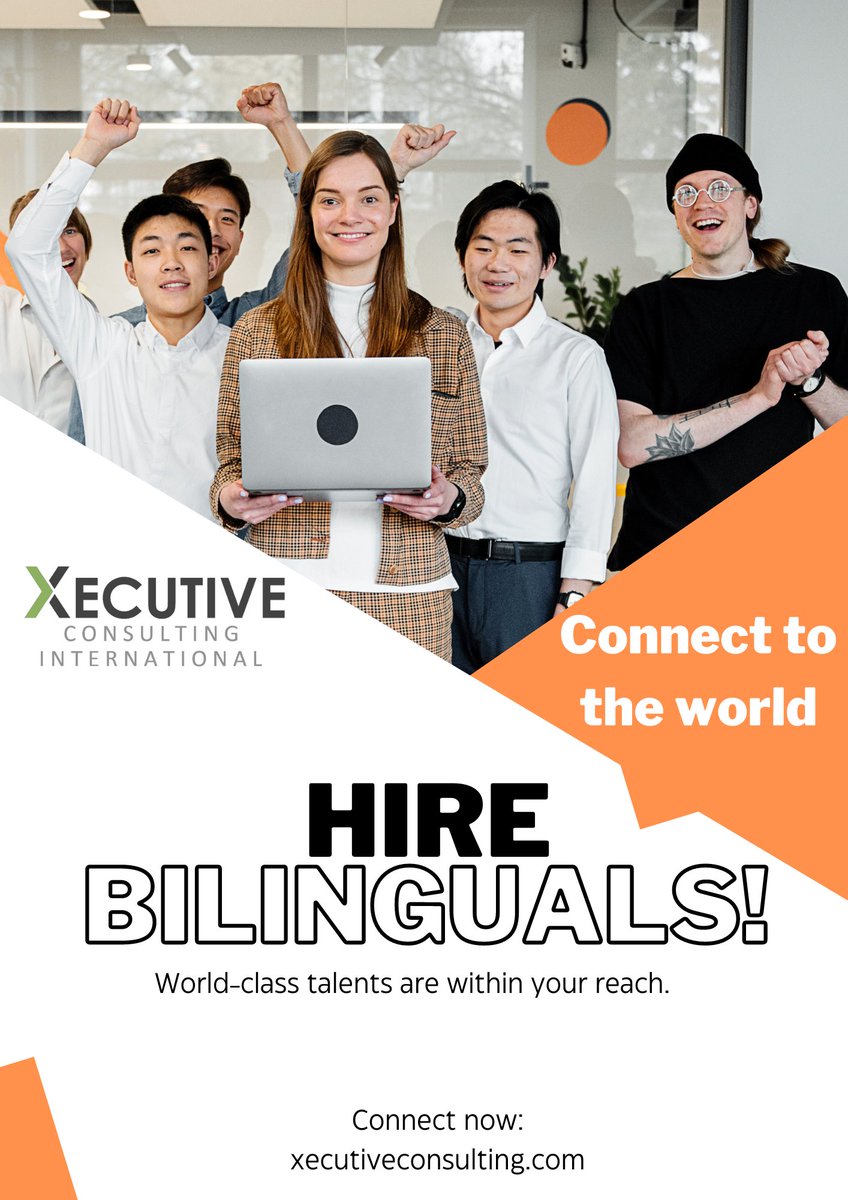 Expand your horizons through hiring bilinguals! Let us help you connect with dozens of talents in the industry!

#bilingualjobs #nowhiring #bilingualcareers #xci